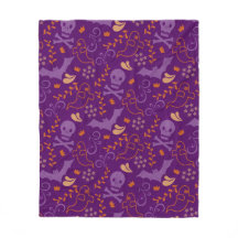Purple Halloween Skull and Crossbones