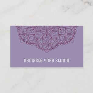 Purple Hand Drawn Mandala Simple Elegant Business Card