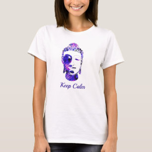 Purple hand drawn motivational buddha silhouette T-Shirt