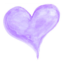 Purple Hand Painted Watercolor Heart