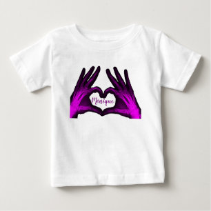 Purple Hand Xray Heart Baby T-Shirt