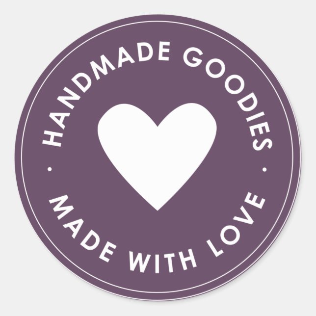 Purple Handmade Goodies Sticker (Front)