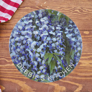 Purple Hanging Wisteria Personalised Floral Cutting Board