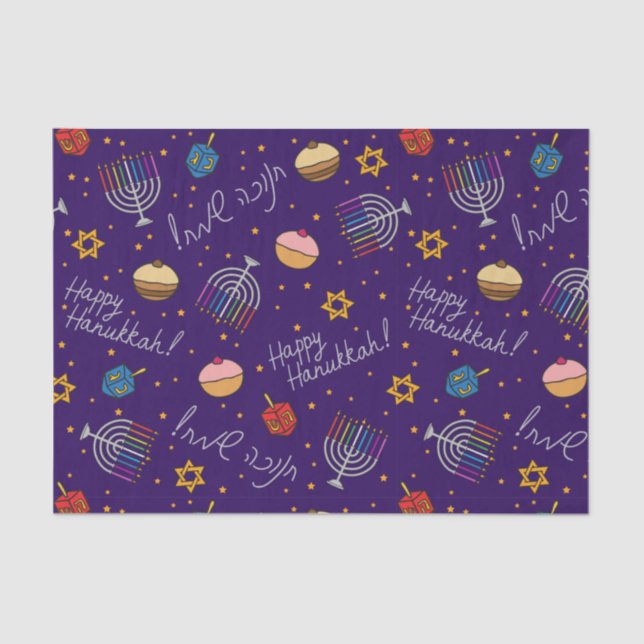 Purple Hanukkah  Tissue Paper (Front)