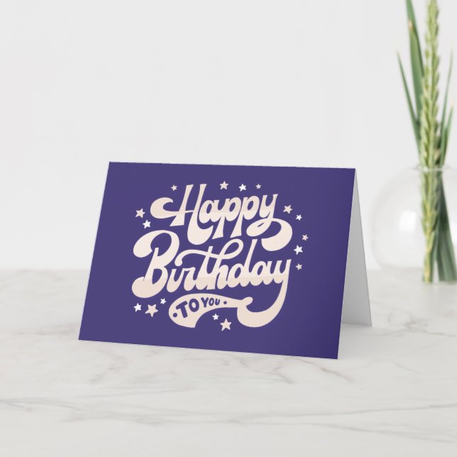 Purple Happy Birthday Card (Front)