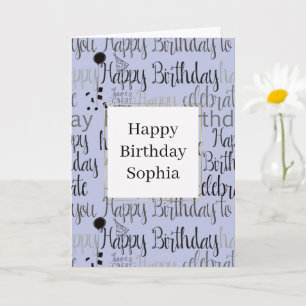 Purple Happy Birthday Card