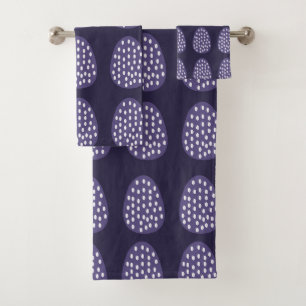 Purple Happy Easter Eggs  Bath Towel Set