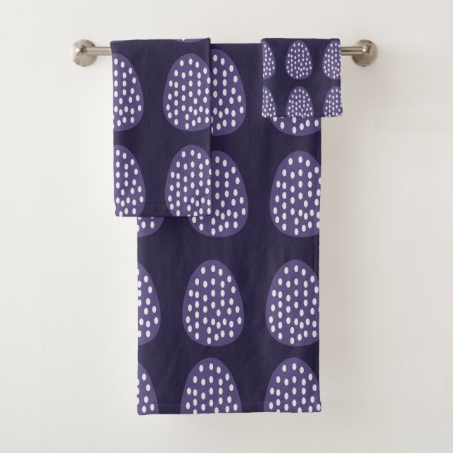 Purple Happy Easter Eggs  Bath Towel Set (Insitu)