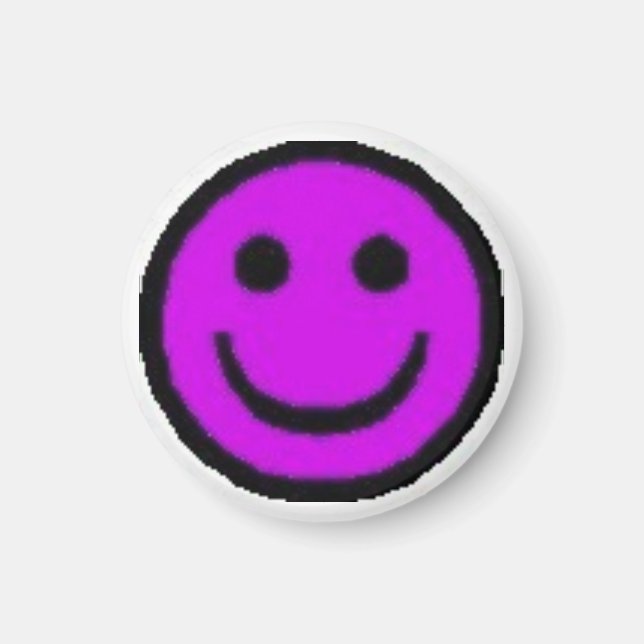 Purple Happy Face Magnet (Front)