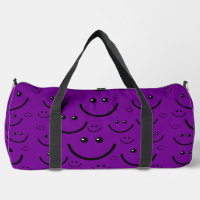 purple happy face pattern print