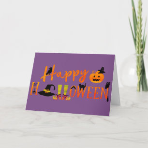 Purple Happy Halloween Card