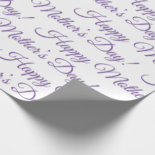Purple Happy Mother’s Day Script Holiday Wrapping Paper
