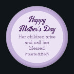 Purple Happy Mother's Day Bible Verse Simple Magnet<br><div class="desc">This lovely magnet features a beautiful Bible verse for Mother's Day.</div>