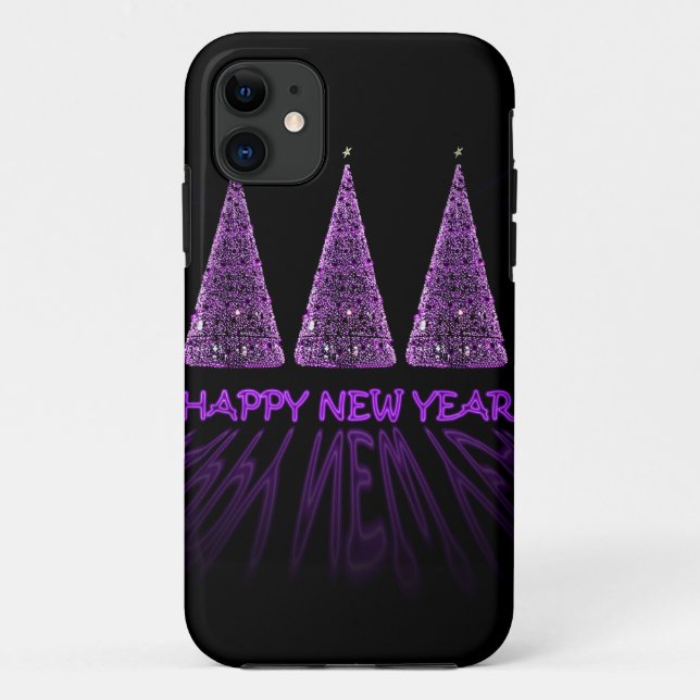 purple happy new year Case-Mate iPhone case (Back)