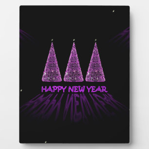 purple happy new year plaque