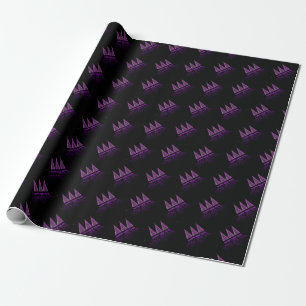 purple happy new year wrapping paper