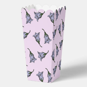 Purple harebell flower on pink favour box