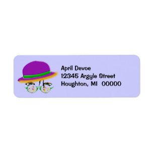 Purple Hat Stylish Smart Jazz Return Address Label