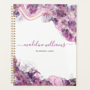 Purple Haze   Abstract Agate and Gold 2026 Planner