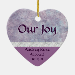 Purple Haze Adoption Heart Ceramic Tree Decoration