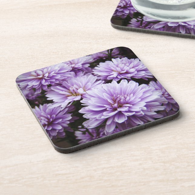 Purple Haze Chrysanthemums Coaster (Left Side)