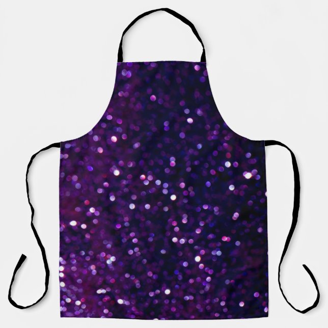 Purple Haze: Glitter Lights Background Apron (Front)