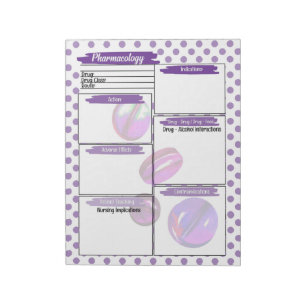 Purple Healthcare Student Pharmacology Template Notepad