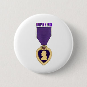 PURPLE HEART 6 CM ROUND BADGE