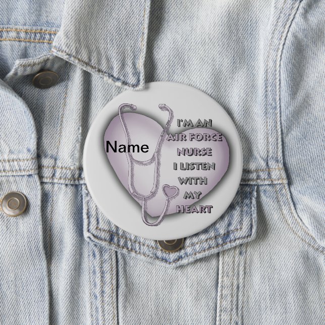 Purple Heart Air Force Nurse 10 Cm Round Badge (In Situ)