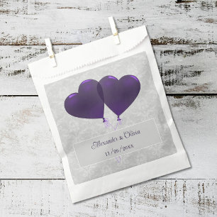 Purple Heart Balloons Wedding Favour Bag