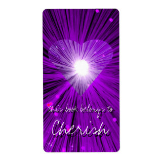 Purple Heart bookplate label