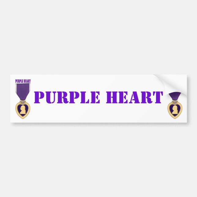PURPLE HEART BUMPER STICKER (Front)