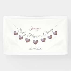 purple heart bunting personalised baby shower banner