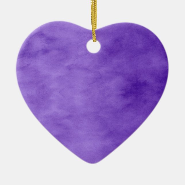 Purple Heart Ceramic Tree Decoration (Front)
