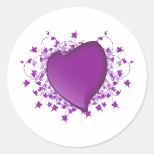 Purple Heart Classic Round Sticker