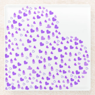 Purple Heart Cluster Glass Coaster