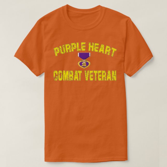 Purple Heart Combat Veteran  T-Shirt (Design Front)