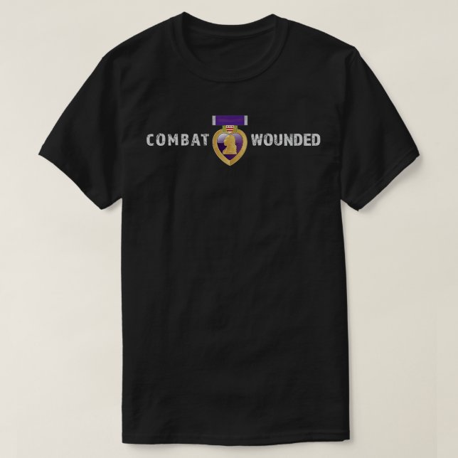 Purple Heart  Combat Wounded Military Vet  T-Shirt (Design Front)