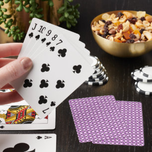 Purple Heart Diamond Pattern Seamless Valentine Playing Cards