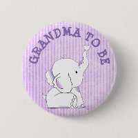 Purple Heart Elephant Baby Shower Pin
