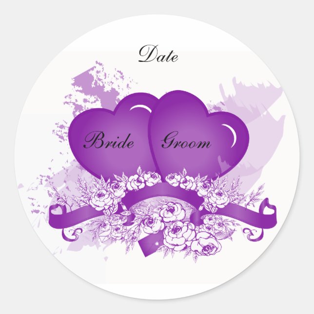 Purple Heart Envelope Seal Sticker Template (Front)
