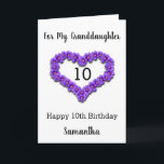 Purple Heart Flower 10th Birthday Granddaughter Card<br><div class="desc">Purple Heart Flower 10th Birthday Granddaughter Card</div>