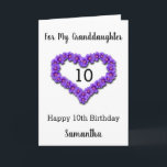 Purple Heart Flower 10th Birthday Granddaughter Card<br><div class="desc">Purple Heart Flower 10th Birthday Granddaughter Card</div>