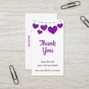 Purple Heart Garland Discount Card