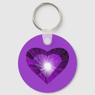 Purple Heart 'heart' keychain purple round
