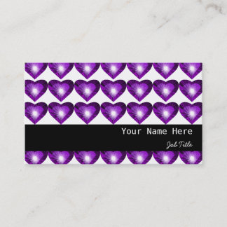 Purple Heart 'hearts' black stripe white Business Card
