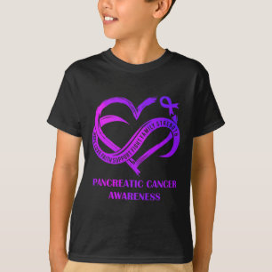 Purple Heart Hope Love Faith Pancreatic Cancer Awa T-Shirt