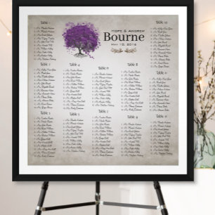Purple Heart Leaf Tree Seating Chart 12 Tables