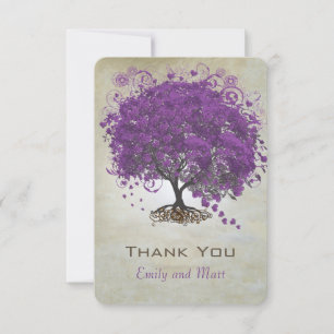 Purple Heart Leaf Tree Wedding Invites