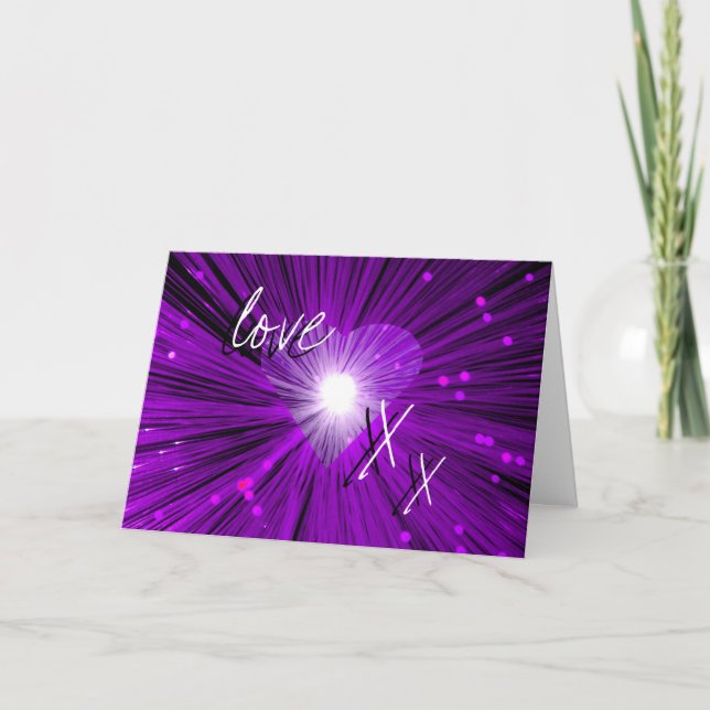 Purple Heart 'love & kisses' Valentine's Day card (Front)